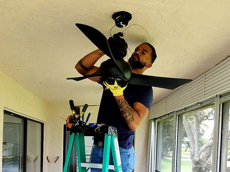 Ceiling fan installation in Lake Worth FL.
