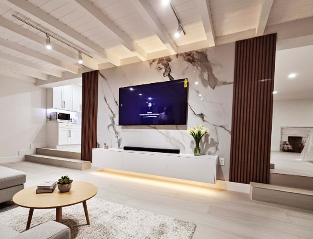 Custom media wall installation Miami FL