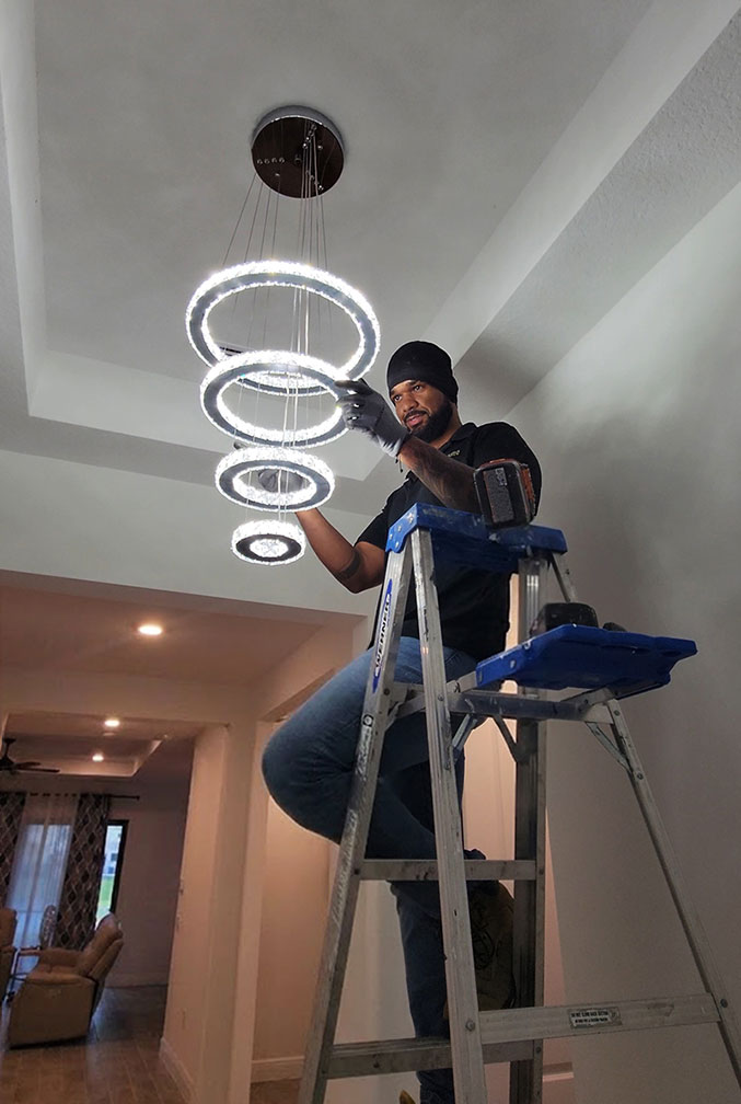 Chandelier installation West Palm Beach